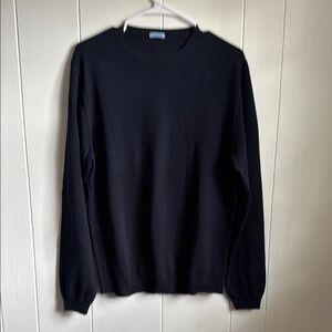 Malo Blue Crewneck Sweater with Textured Knit 100% Cotton Sz 52